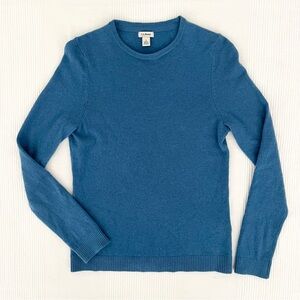 L.L.Bean Women's 100% Cashmere Sweater Small Blue Pullover Crewneck Classic